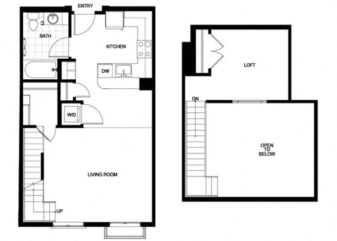 Floor plan for studio, 1 bath, 758 sqft